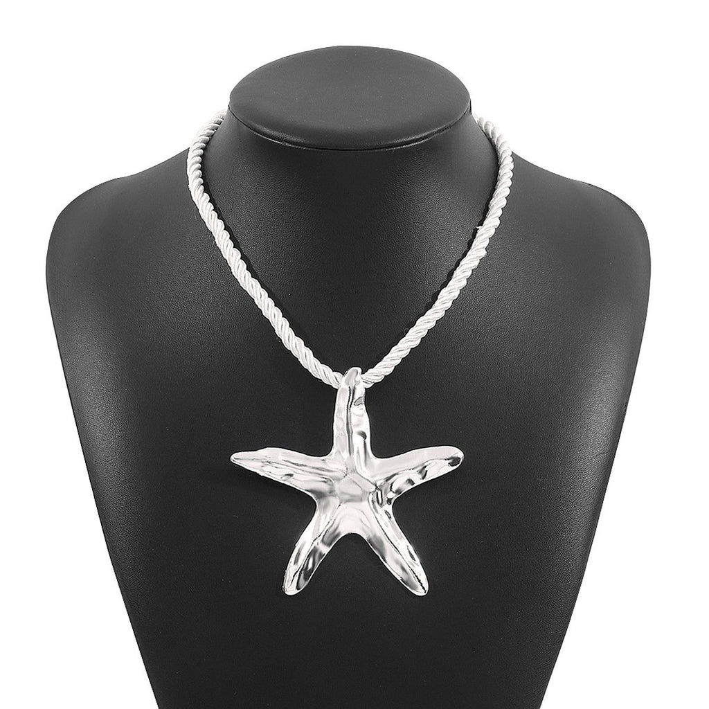Personalized conch and starfish pendant necklace earrings
