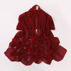 Pearl Chiffon Handmade Sticky Flower Beaded Scarf Hui Gauze
