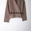 Clothing With Belt Soft V-neck Long Sleeve Jacket Coat