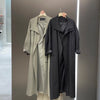 Women's Solid Color Loose Mid Length Windbreaker Jacket
