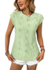 Jacquard Short Sleeve Loose T-shirt Vest For Women