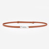 Women's Thin Genuine Leather Dress Simple Suit Coat Waist Belt