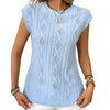 Jacquard Short Sleeve Loose T-shirt Vest For Women
