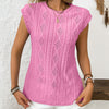 Jacquard Short Sleeve Loose T-shirt Vest For Women