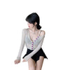 Sneaky Design Navel Short Design Temperament Slim Thin New Long Sleeve