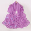 Pearl Chiffon Handmade Sticky Flower Beaded Scarf Hui Gauze