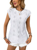 Jacquard Short Sleeve Loose T-shirt Vest For Women