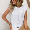 Jacquard Short Sleeve Loose T-shirt Vest For Women