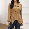 Women's Elegant Casual Polo Collar Irregular Suede Baggy Coat