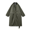 Retro Olive Green Loose Flip Pocket Trench Coat