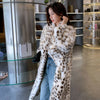 Korean Weaving Lapel Ruffled Fur Trench Coat