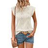 Jacquard Short Sleeve Loose T-shirt Vest For Women
