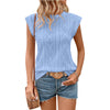 Jacquard Short Sleeve Loose T-shirt Vest For Women