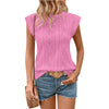 Jacquard Short Sleeve Loose T-shirt Vest For Women
