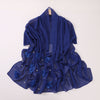 Pearl Chiffon Handmade Sticky Flower Beaded Scarf Hui Gauze