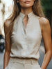Women's Summer Fashionable Temperament Elegant V-neck Sleeveless Top