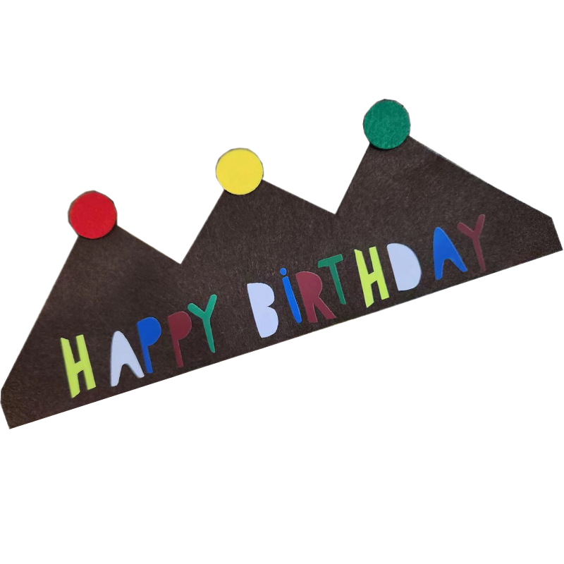 INS New Felt Crown Letter Birthday Hat for Kids Party