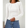 Women Long Sleeve T Shirts Crewneck Slim Fit Tops Going Out Fall Fashion Basic Tee