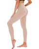 Leggings - Cropped High-waisted Solid Apricot Color