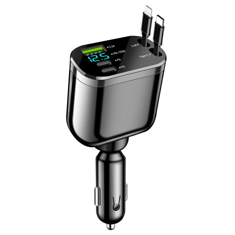 Folding double telescopic wire for cigarette lighter