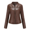 Women's Leather Thin Motorcycle Clothing Short Chic Women's Jacket