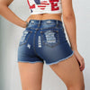 Women's Mid-Rise Patriotic Flare Jeans, Slim Fit Full-Length Jeans With An American Flag Print For 4th Of July, Stretch Denim For Holiday Events Forbidden Platform - Temu