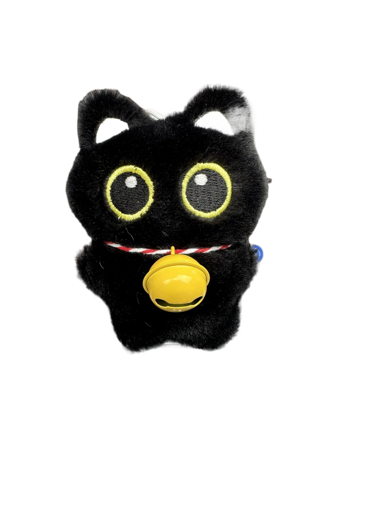 Cute Squeaking Black Cat Plush Doll Keychain Pendant