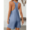 Womens Summer Casual Loose Tank Romper Sleeveless Scoop Neck Jumpsuit Shorts Romper With Pockets