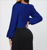 Ladies' Elegant Temperament Versatile Solid Color Long Sleeved Shirt Top