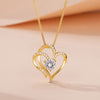 Amazon Explosions S925 Silver Double Love Necklace Women's European and American Fashion Joker Heart-shaped Clavicle Neck Chain