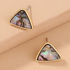 Vintage Joker Triangle Inlaid Natural Abalone Bei Earrings Women Earrings Wholesale