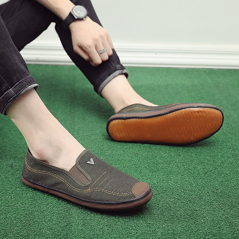 Canvas Shoes Men's Casual Cloth Shoes Breathable Old Middle Aged Casual Shoes