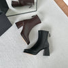 French high-heeled waterproof boots