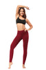 Leggings - Cropped Low-rise Solid Burgundy