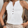 Women's Solid Color V-neck Fashionable Casual Off Shoulder Vest Top