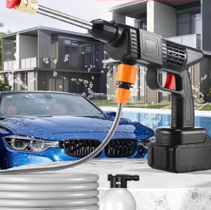 Rechargeable High Pressure Water Gun for Car Washing, Portable and Powerful