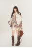 Jacquard Splicing Motorcycle PU Leather Jacket