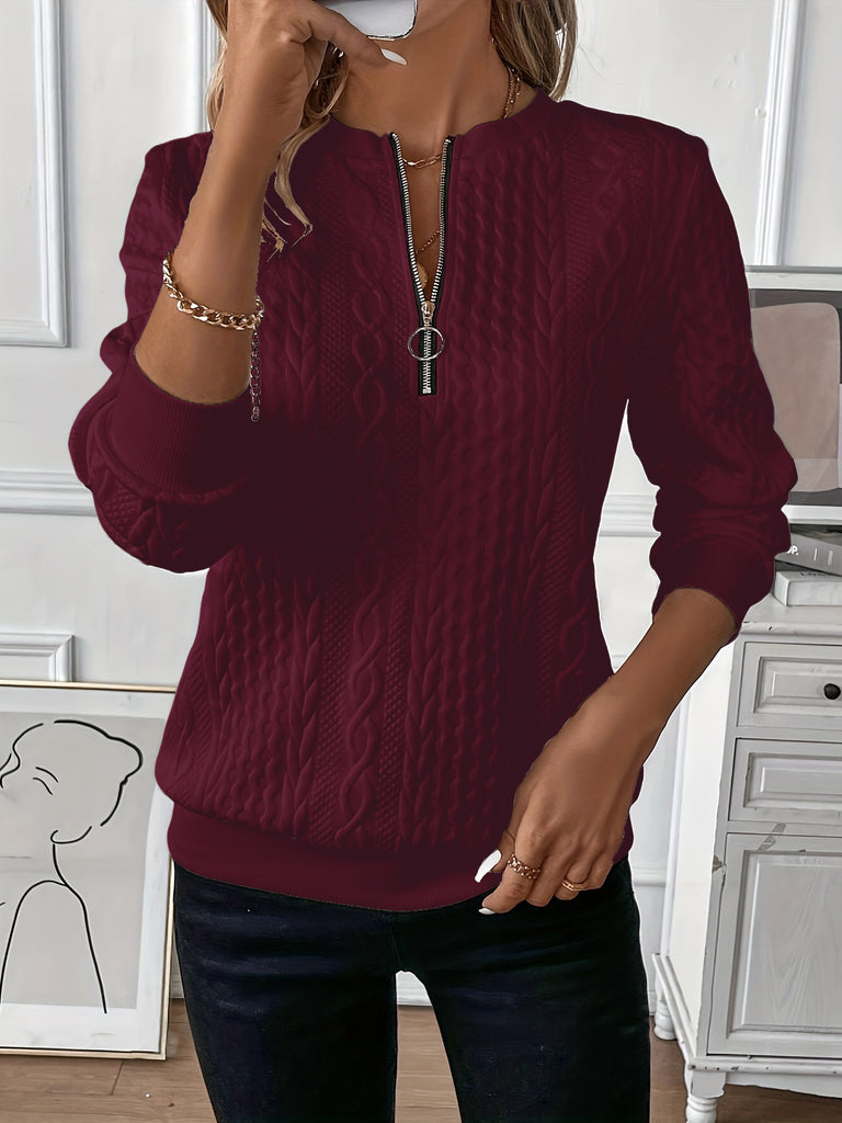 Short Women's Clothing With Zipper Sweater Long Sleeve