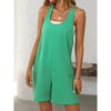 Womens Summer Casual Loose Tank Romper Sleeveless Scoop Neck Jumpsuit Shorts Romper With Pockets