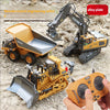 Remote control excavator alloy remote control car excavator engineering car toy charging  children's toy car wholesale