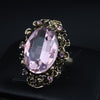 Crystal adjustable ring for women