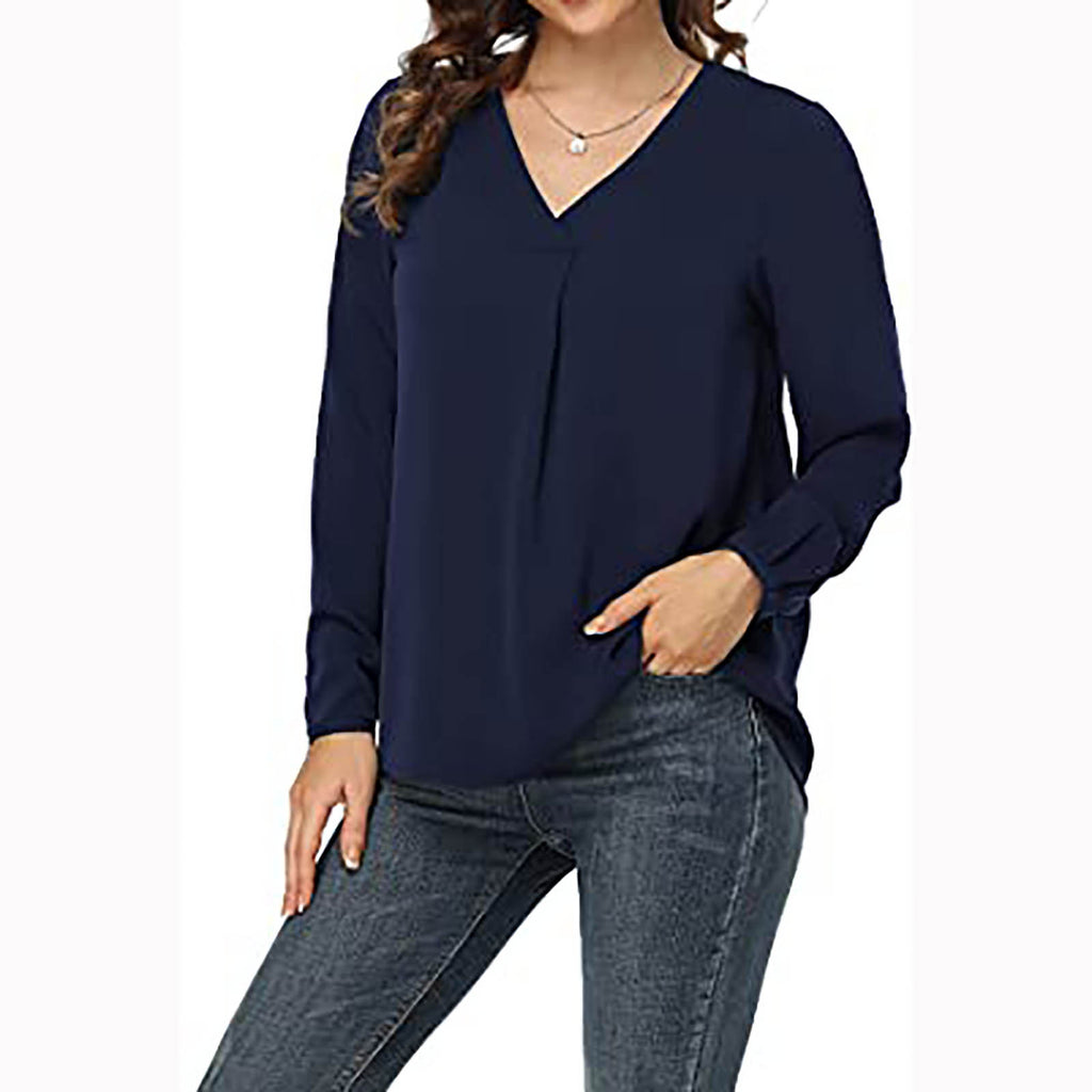 Women's Clothing Casual V-neck Temperament Top