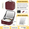 The makeup bag comes with a mirror and a lamp