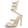 strappy open-toe shoes for walking down the runway