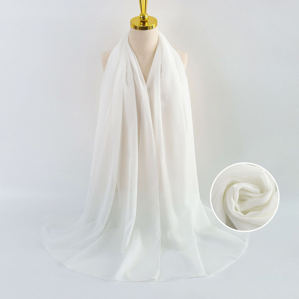 Elegant Pearl Chiffon Scarf for Women
