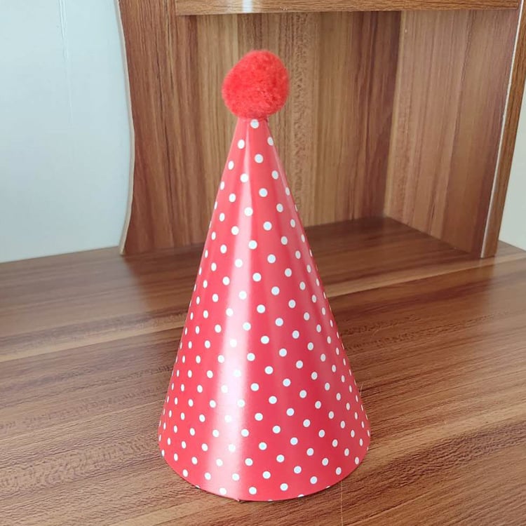 Children's birthday party polka dot pompom party hat crown hat set baby one year old full moon photo props