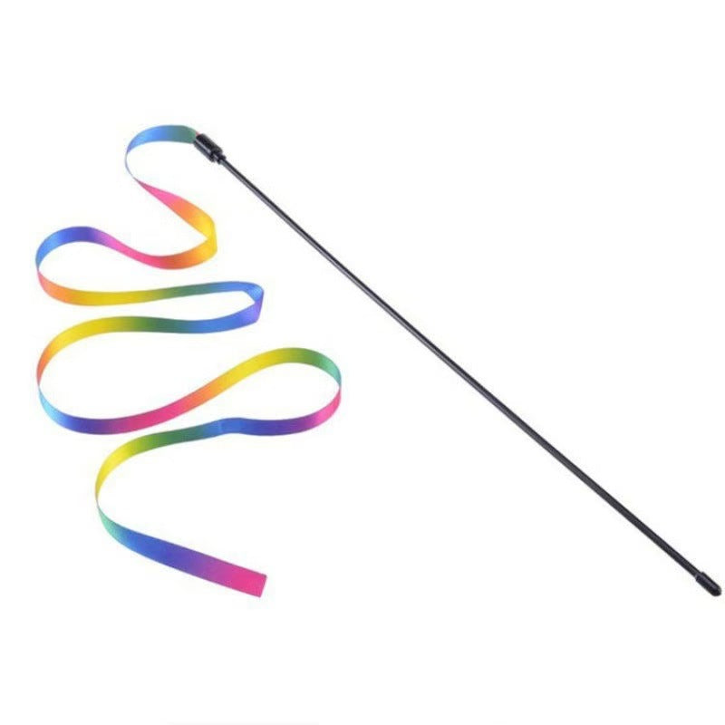 Rainbow Cat Teaser Wand Toy