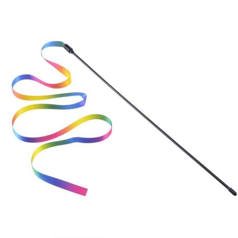 Rainbow Cat Teaser Wand Toy