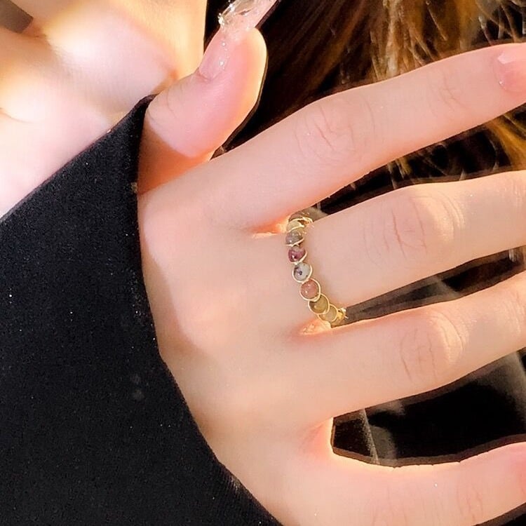 Beaded open ring