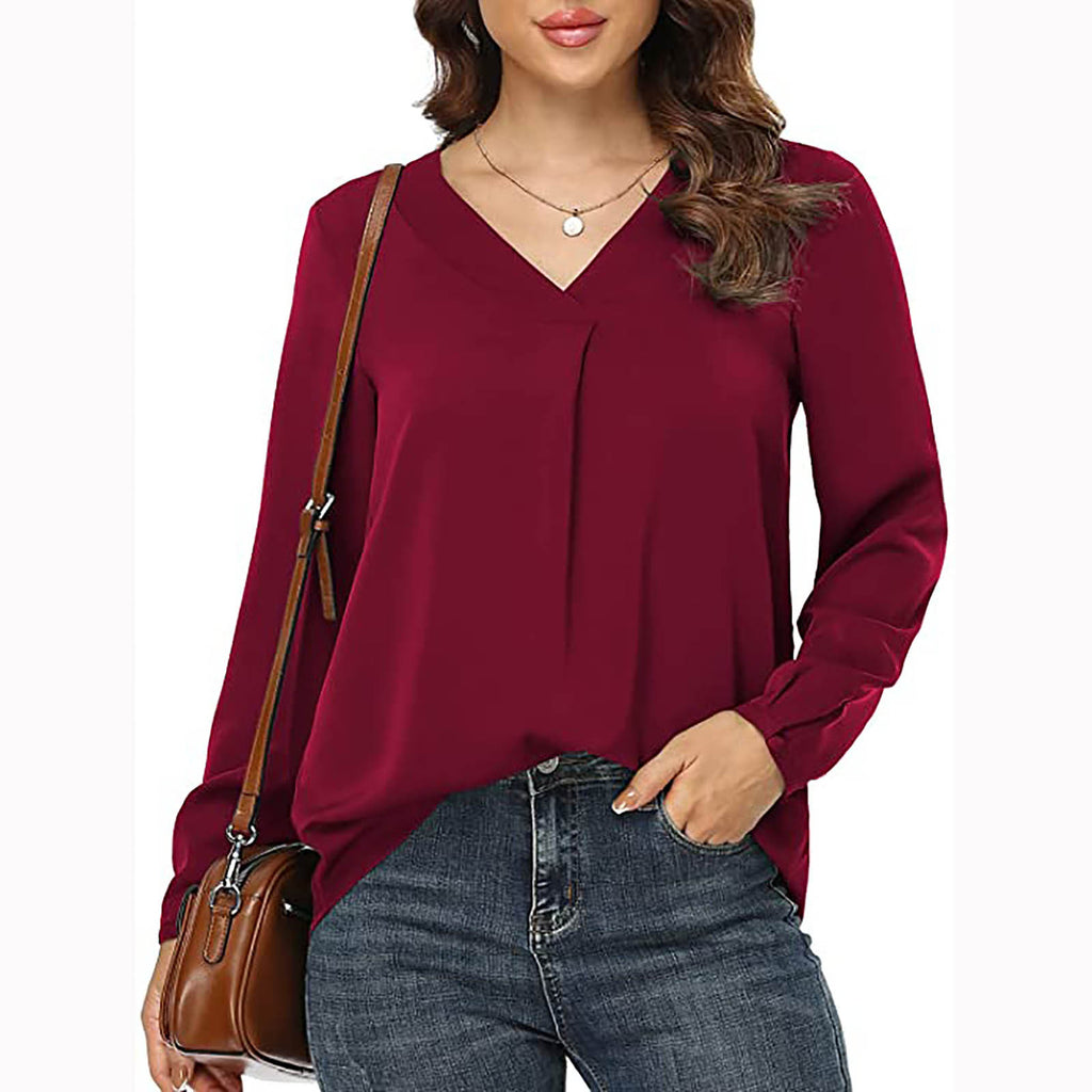 Women's Clothing Casual V-neck Temperament Top